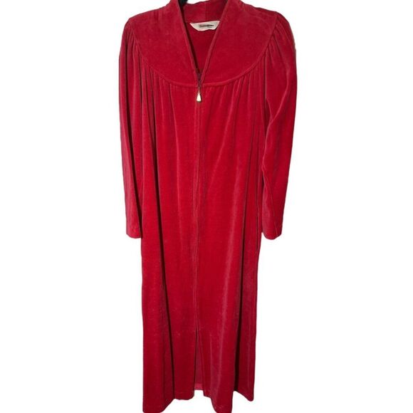 Vintage Classic Shadow Line Retro Inspired Velvet Robe Loungewear Size S - Picture 1 of 8